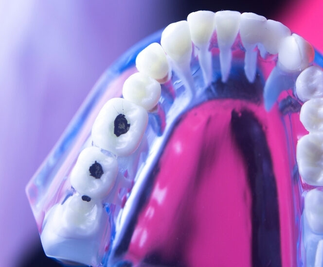 歯科医院での虫歯チェックの様子